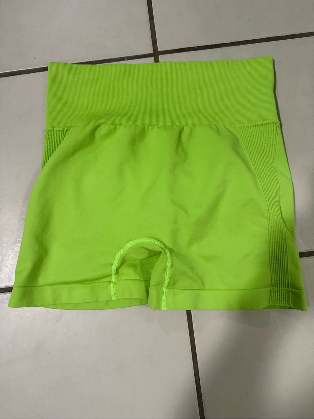 High-Waist Neon Green Women’s Bike Shorts